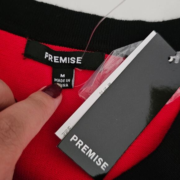 Premise Red Black Button Front Cardigan NEW - Picture 7 of 9